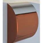 Cutie postala cu forma curbata cu kit de montare pe perete si capac inox Yucatan InoxDoor IOS 3