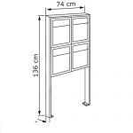 Cutii postale din otel inoxidabil cu gauri pentru fixare Asientos Inox IOS 2