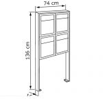 Set de patru cutii postale cu stativ de montare inclus Asientos IOS 6