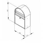 Casuta serviciul postal cu fanta din otel inoxidabil Audrey MEF 3