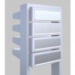 Casute postale din otel cu clapete din inox pentru patru utilizatori Lotus IOS 3