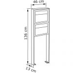 Cutie pentru plicuri si scrisori cu doua compartimente din inox Gypsophila IOS 2