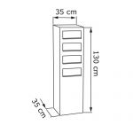 Cutie pentru posta cu montare detasata din otel inoxidabil cu patru solturi pentru scrisori Ipomea IOS 2
