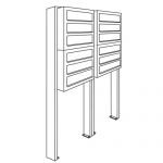 Cutie postala multipla din inox cu 6 compartimente pentru depozitare corespondenta Poppy IOS 3