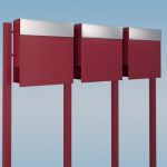 Cutie postala tripla de exterior cu fanta din otel inoxidabil Angelonia IOS 2