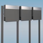 Cutie postala tripla de exterior cu fanta din otel inoxidabil Angelonia IOS 5