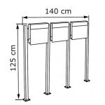 Cutie postala tripla de exterior cu fanta din otel inoxidabil Angelonia IOS 6