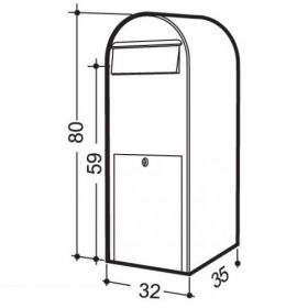 Casuta postala cu usa si interior din otel inoxidabil Luis InoxDoor BOB 11