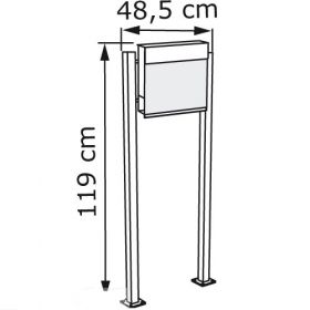 Casuta postala inox cu pilon sustinere si compartiment reviste integrat Cristobal Inox IOS 5