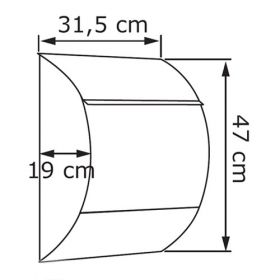 Cutie postala cu forma curbata cu kit de montare pe perete si capac inox Yucatan InoxDoor IOS 6