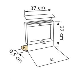 Cutii postale din inox cu suport de reviste si fata din sticla acrilica Cuaro Inox IOS 2