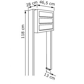 Set casute postale cu capac din inox si suport inclus Nayrit InoxDoor IOS 3