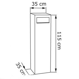 Casuta postala cu montaj simplu si rapid si placa de baza integrata Candelaria InoxDoor IOS 8