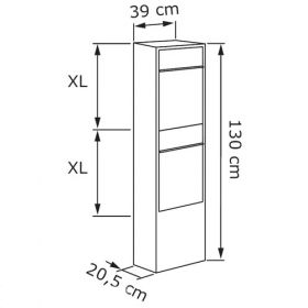 Casuta postala fabricata din otel inoxidabil pentru case tip duplex Grande Inox IOS 2