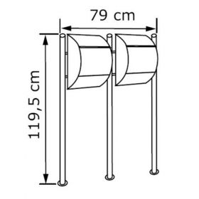 Casuta postala multipla pentru doi utilizatori realizata din otel inoxidabil Astilbe IOS 3