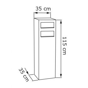 Casute postale multiple din otel acoperit cu pulbere si montare la sol Bluebell IOS 5