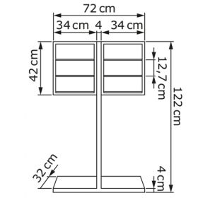 Casute postale pentru scari de bloc cu 6 compartimente de corespondenta din otel Maltese IOS 6