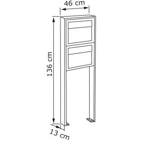 Cutie pentru plicuri si scrisori cu doua compartimente din inox Gypsophila IOS 2