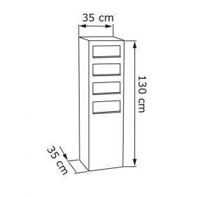 Cutie postala tip pillar din otel si inox cu montare la sol Californica IOS 4