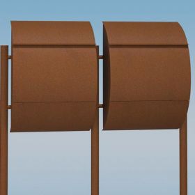 Cutii postale colective realizate din otel acoperit cu pulbere pentru doi utilizatori Aubreita IOS 5