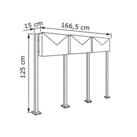 Cutii postale multiple din otel inoxidabil pentru trei utilizatori Dianella IOS 2
