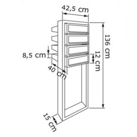 Linaria IOS - cutie postala cu patru compartimente pentru scari de bloc si casa 2