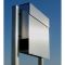 Casuta postala inox cu pilon sustinere si compartiment reviste integrat Cristobal Inox IOS